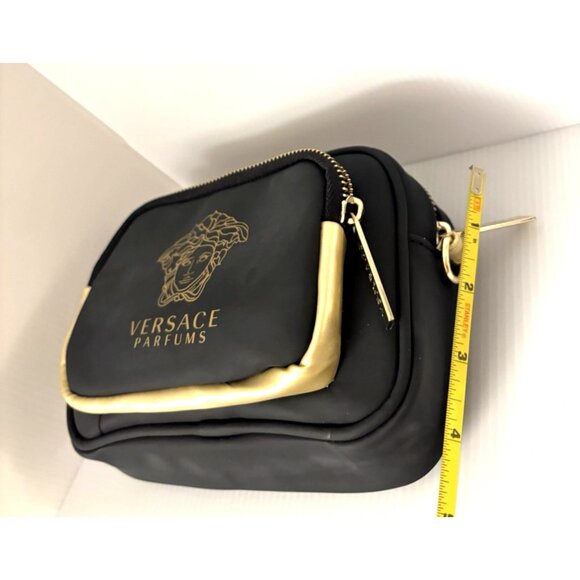 Versace Pouch Crossbody Bag Designer Purse Handbag Gold Medusa Logo Chain Strap - Picture 8 of 12